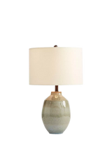 John Lewis Pottery Barn Ezra Small Ceramic Table Lamp Teal- Buy online at McGrocer