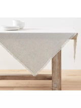 John Lewis Pottery Barn Frayed Linen Square Tablecloth Light Flax 127cm- Buy online at McGrocer