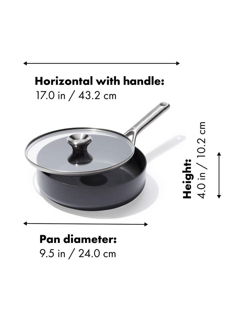 OXO 24cm ceramic non-stick sauté pan with lid (British brand)