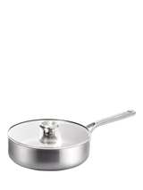 John Lewis OXO Mira Stainless Steel Uncoated Saute Pan & Lid 24cm- Buy online at McGrocer