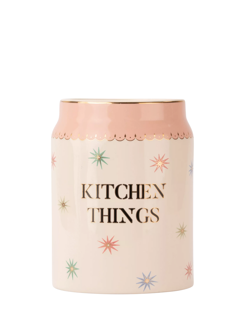 Yvonne Ellen stoneware utensil jar pink (British brand)
