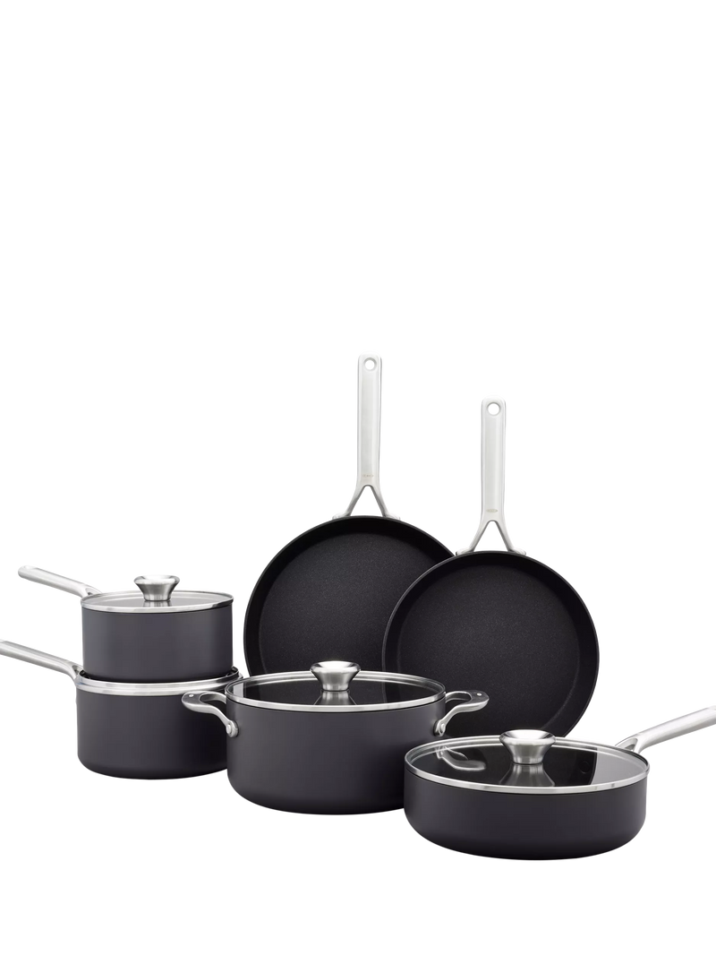 OXO hard anodised ceramic non-stick pan set 6 piece, UK version