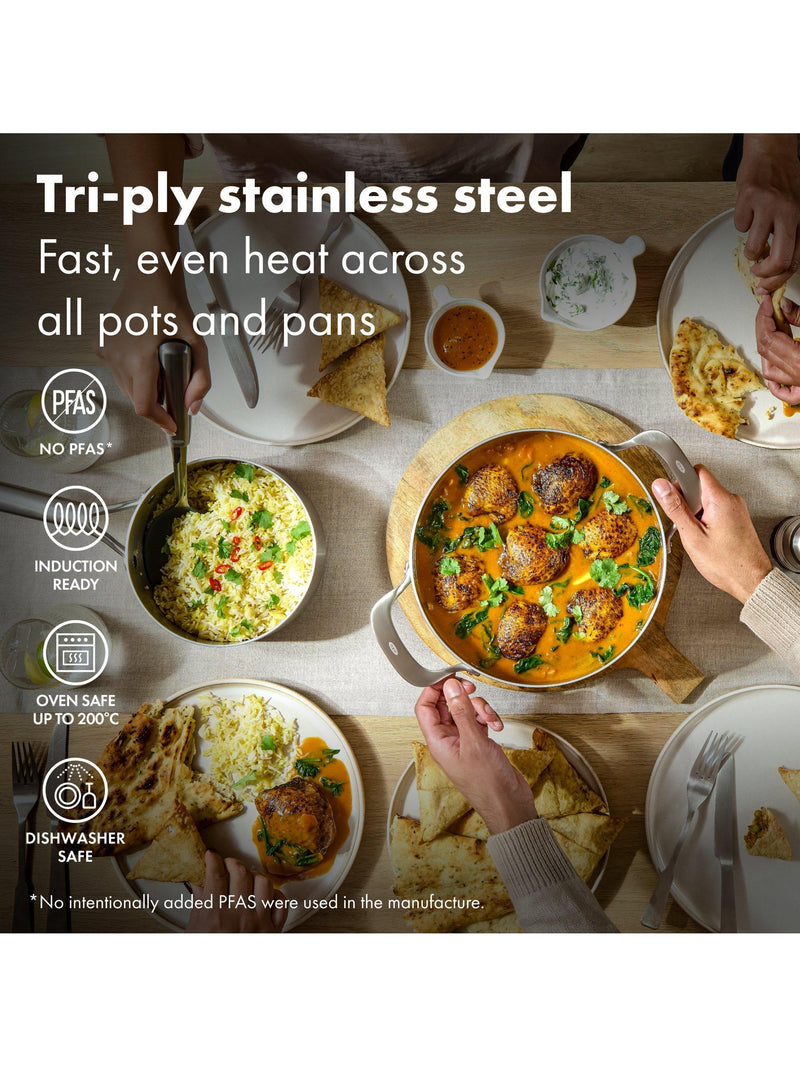 OXO Mira stainless steel pan set 6 piece - British product