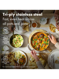 OXO Mira stainless steel pan set 6 piece - British product