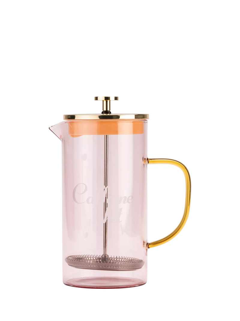 Yvonne Ellen glass cafetiere pink gold 8 cup, UK version