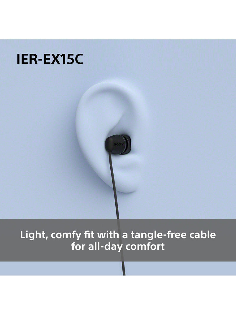 Sony IER-EX15C USB-C earbuds black lightweight, imported from the UK