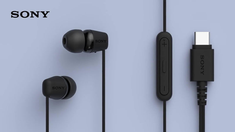 Sony IER-EX15C USB-C earbuds black lightweight, imported from the UK
