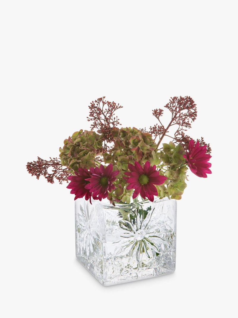 Dartington Crystal Marguerite Square vase 12cm, imported from the UK