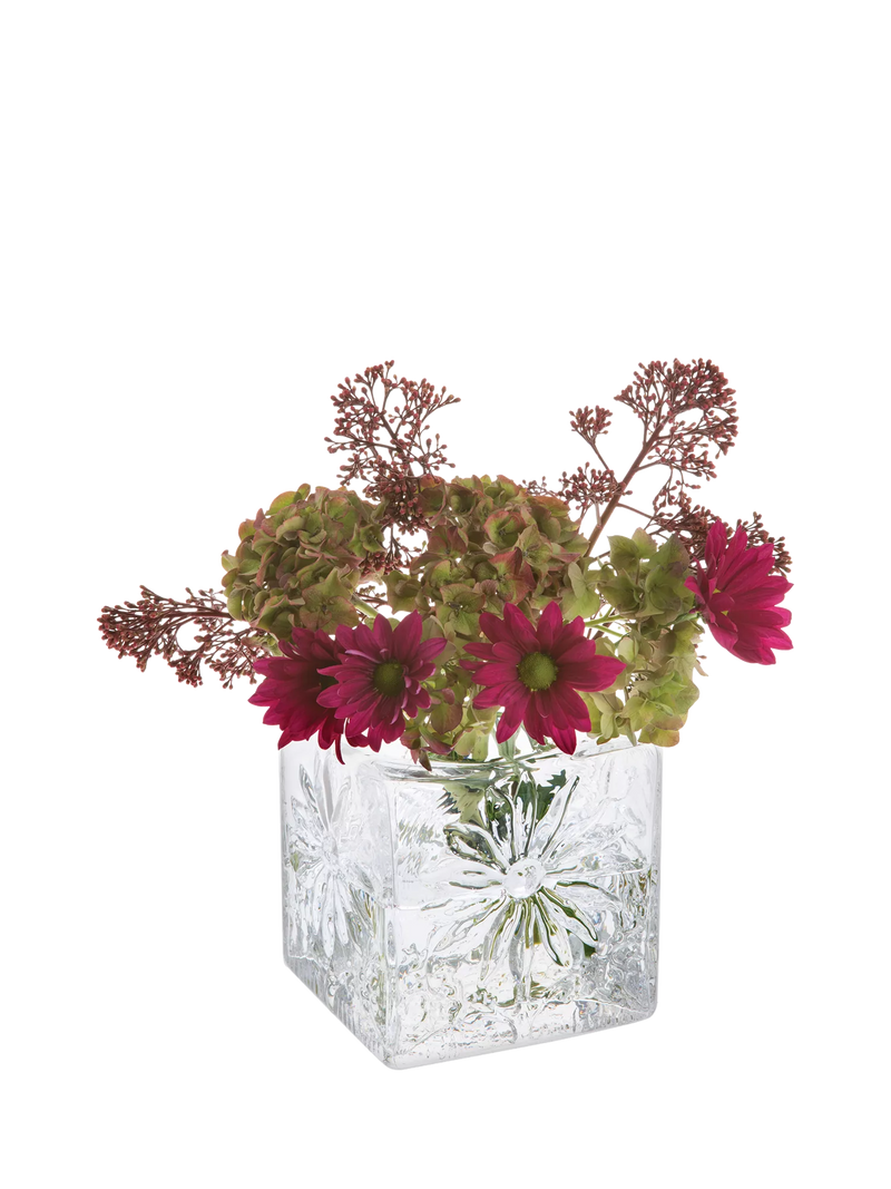 Dartington Crystal Marguerite Square vase 12cm, imported from the UK