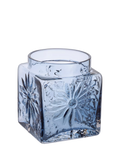 Dartington Crystal Marguerite square vase 12cm ink blue, UK version
