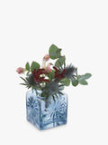 Dartington Crystal Marguerite square vase 12cm ink blue, UK version