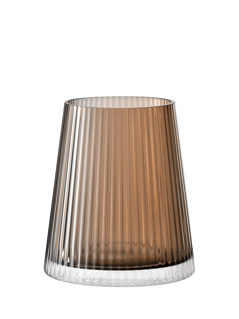 LSA Beacon ribbed glass candle holder vase H14cm, imported from the UK