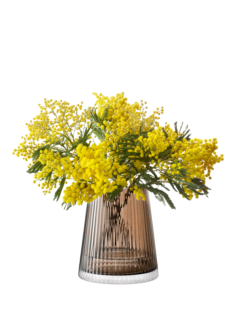 LSA Beacon ribbed glass candle holder vase H14cm, imported from the UK