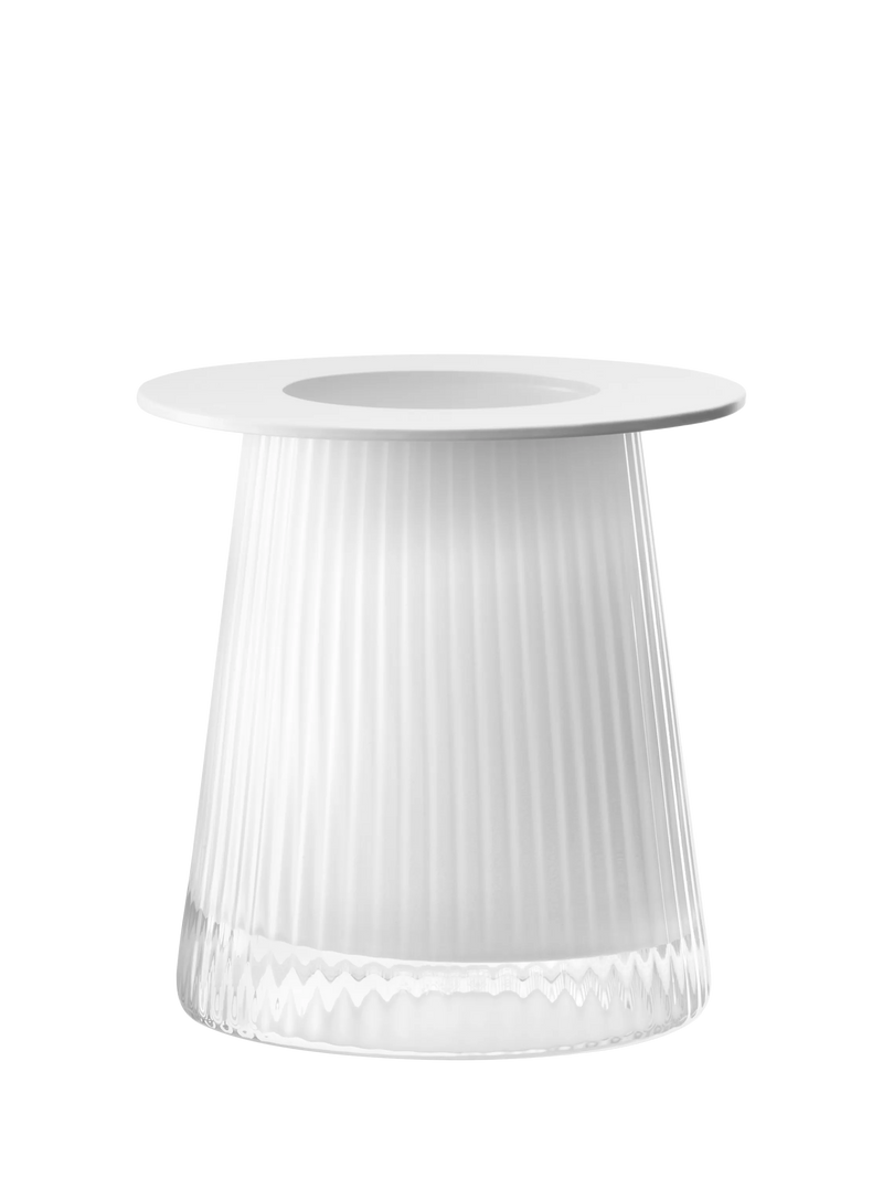 LSA International Beacon ribbed glass candle holder vase H14cm, UK version