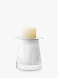 LSA International Beacon ribbed glass candle holder vase H14cm, UK version