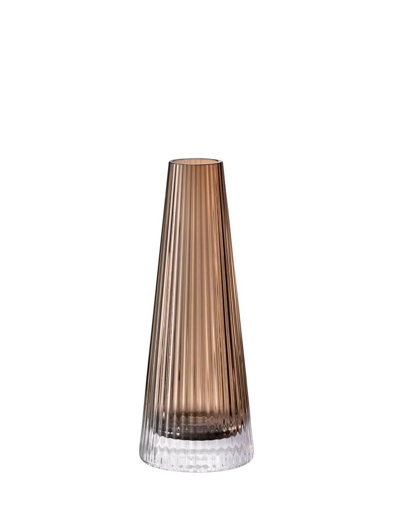LSA International Beacon ribbed candle holder vase H22cm, UK version