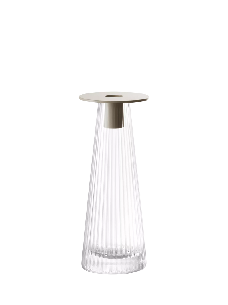 LSA International Beacon ribbed glass candle holder 22cm British product