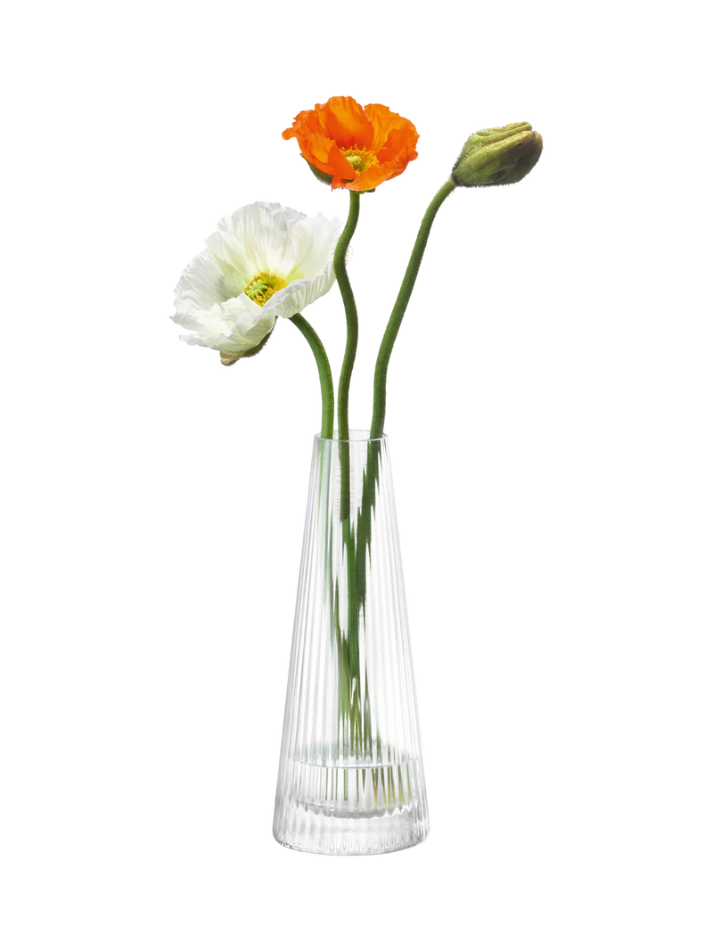 LSA International Beacon ribbed glass candle holder 22cm British product