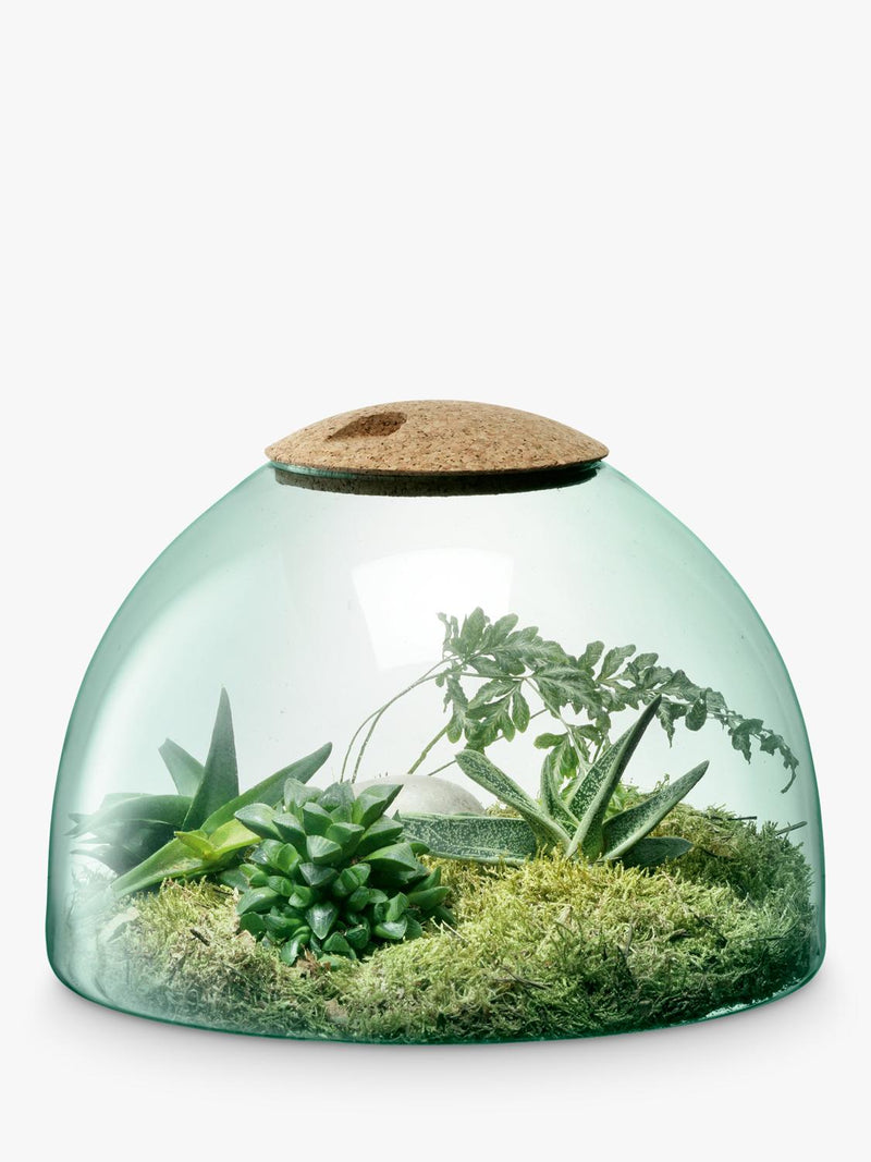 LSA International Canopy closed garden planter recycled glass H22cm, UK version