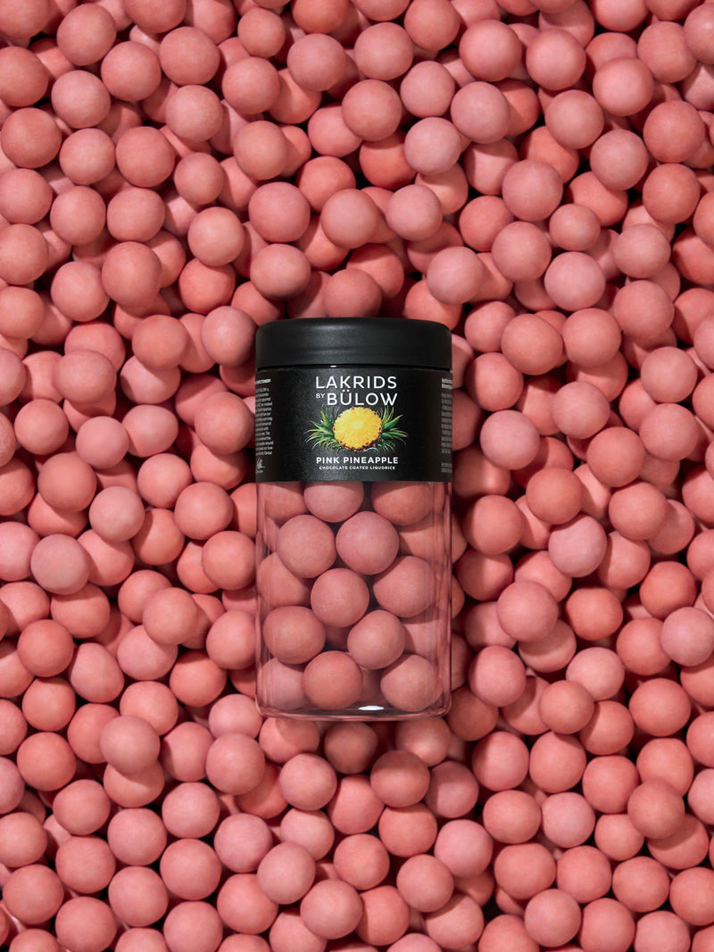 Lakrids by Bülow Pink Pineapple chocolate liquorice 270g, imported from the UK