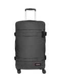 Eastpak Transit'r large 4-wheel suitcase in black denim, UK version