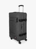 Eastpak Transit'r large 4-wheel suitcase in black denim, UK version