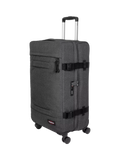 Eastpak Transit'r large 4-wheel suitcase in black denim, UK version