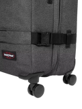 Eastpak Transit'r large 4-wheel suitcase in black denim, UK version