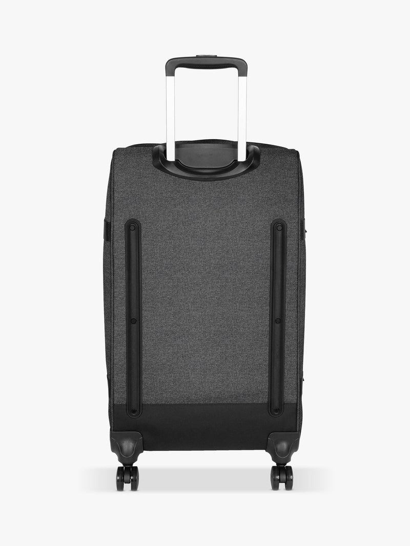 Eastpak Transit'r large 4-wheel suitcase in black denim, UK version