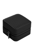 Stackers fluted watch and jewellery box black faux leather, UK version