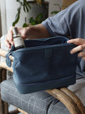 Stackers blue canvas wash bag, UK version