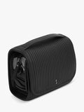 Stackers travel wash bag black fluted faux leather imported from the UK