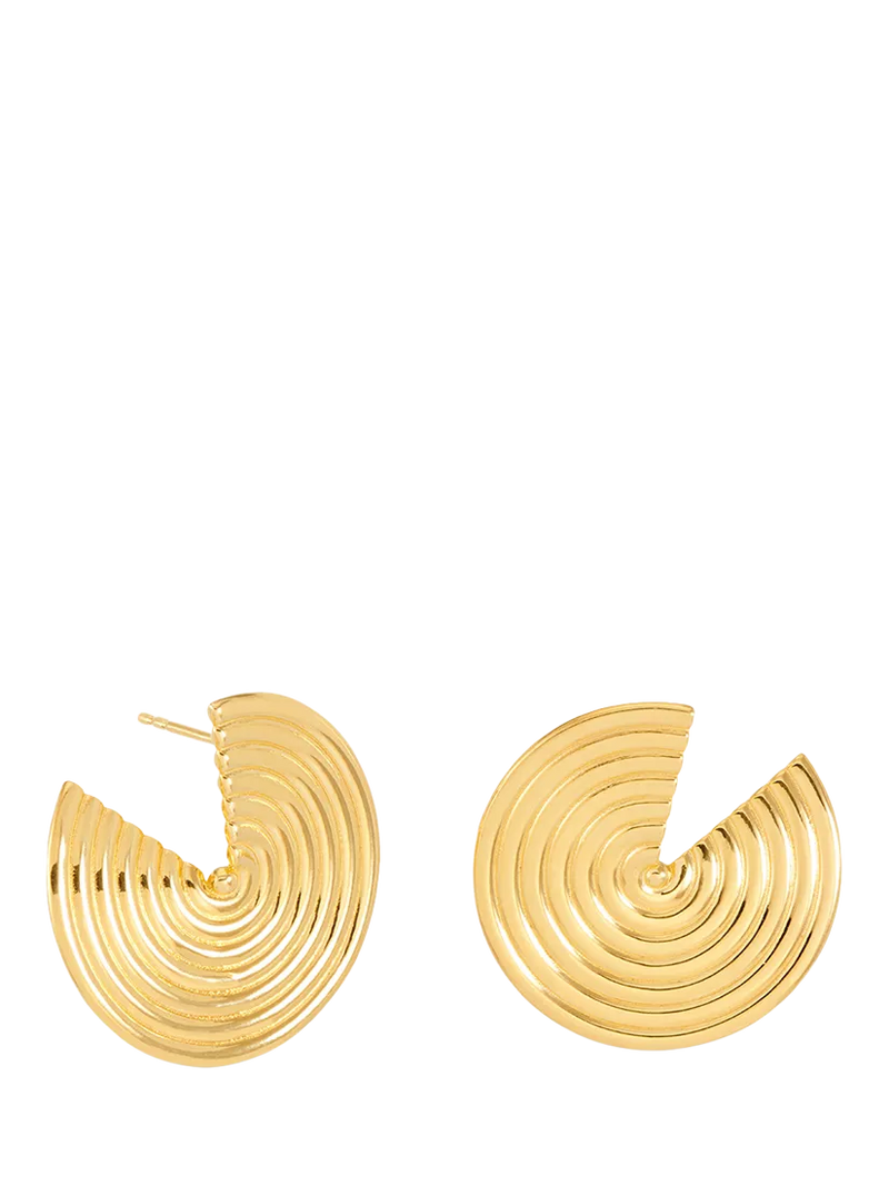 Rachel Jackson London gold front-facing hoop earrings (British brand)