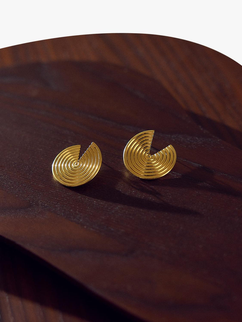 Rachel Jackson London gold front-facing hoop earrings (British brand)