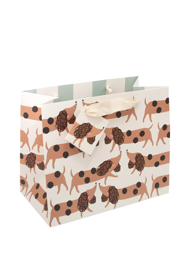 Caroline Gardner gift bag sausage dogs medium - British product