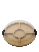 John Lewis Farberware Build-a-Board 5 Compartment Bamboo Round Platter with Cover 35cm- Buy online at McGrocer