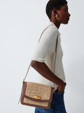 John Lewis Intentional raffia leather medium crossbody bag - British product