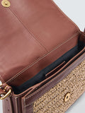 John Lewis Intentional raffia leather medium crossbody bag - British product