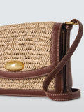 John Lewis Intentional raffia leather medium crossbody bag - British product