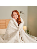 Dreamland Nap Time sherpa electric throw blanket beige - British product