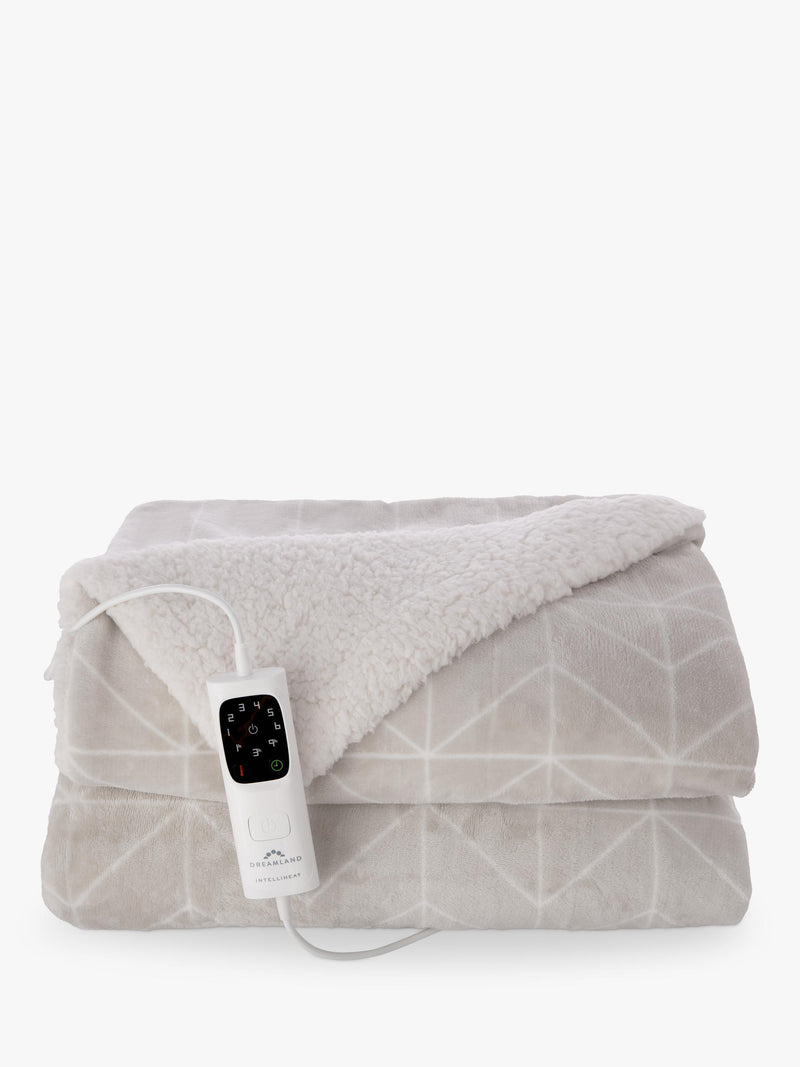Dreamland Nap Time sherpa electric throw blanket beige - British product