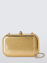 John Lewis John Lewis Elle Crinkled Metallic Clutch Bag, Gold- Buy online at McGrocer