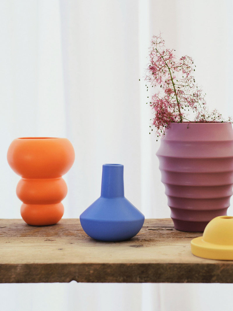 Conran Shop sphere bottle vase blue 14.5cm, imported from the UK
