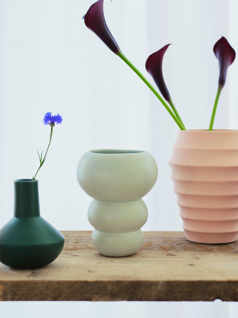 Conran Shop Stacked Spheres earthenware vase mint, imported from the UK