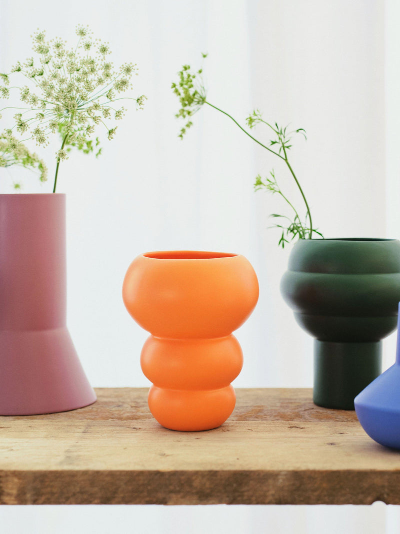 The Conran Shop orange stacked spheres earthenware vase H18.5cm, UK version