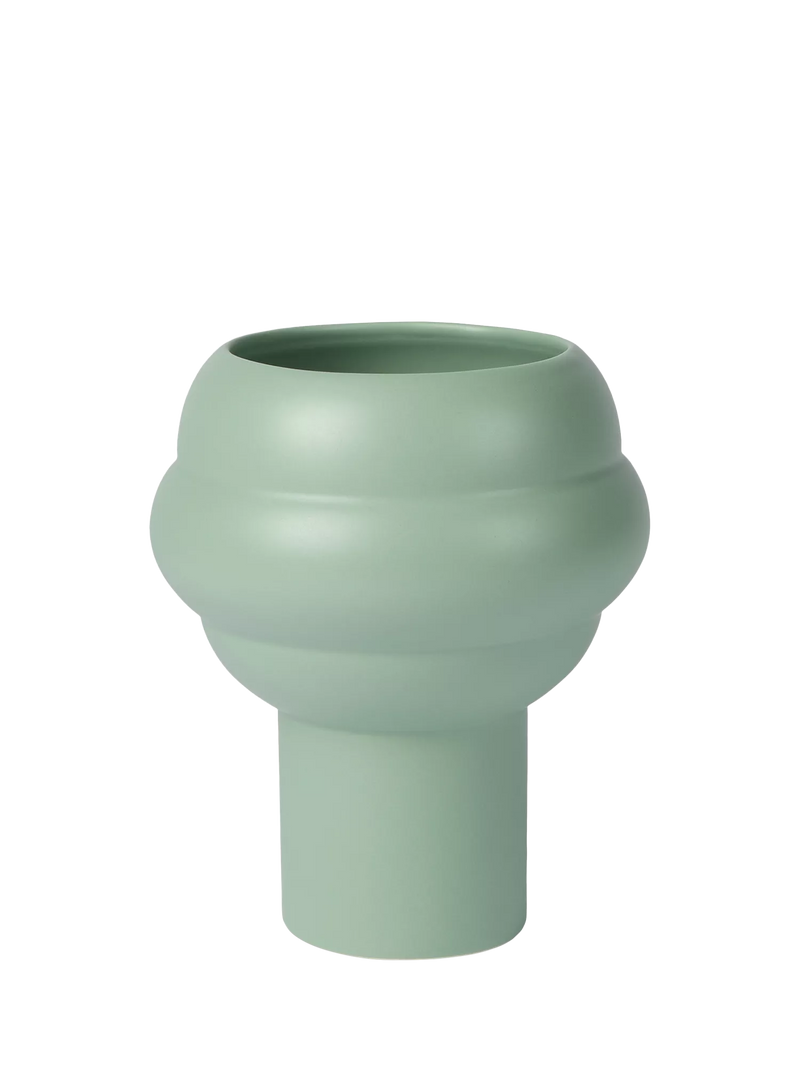 The Conran Shop tree earthenware vase H19.5cm sage green, imported from the UK