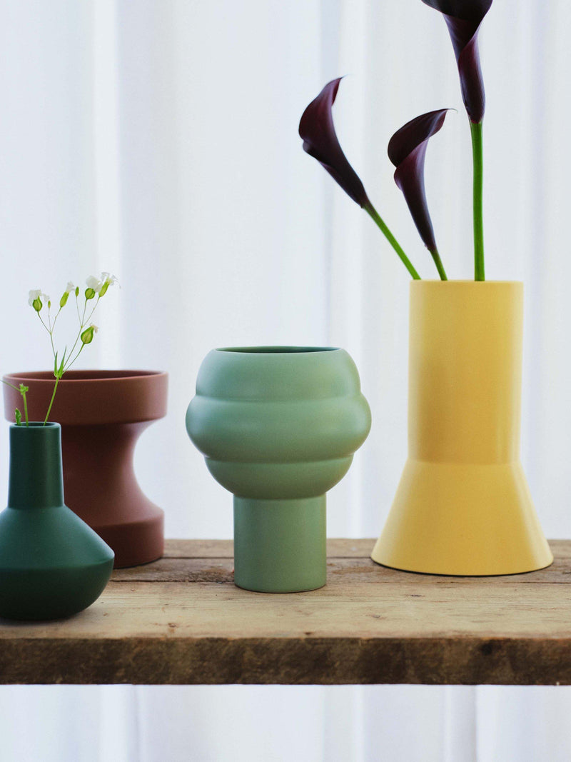 The Conran Shop tree earthenware vase H19.5cm sage green, imported from the UK