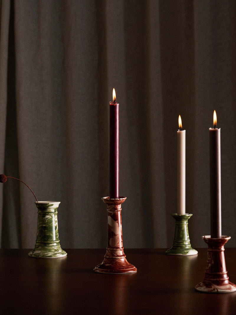 The Conran Shop Wardour candlestick burgundy earthenware, UK version