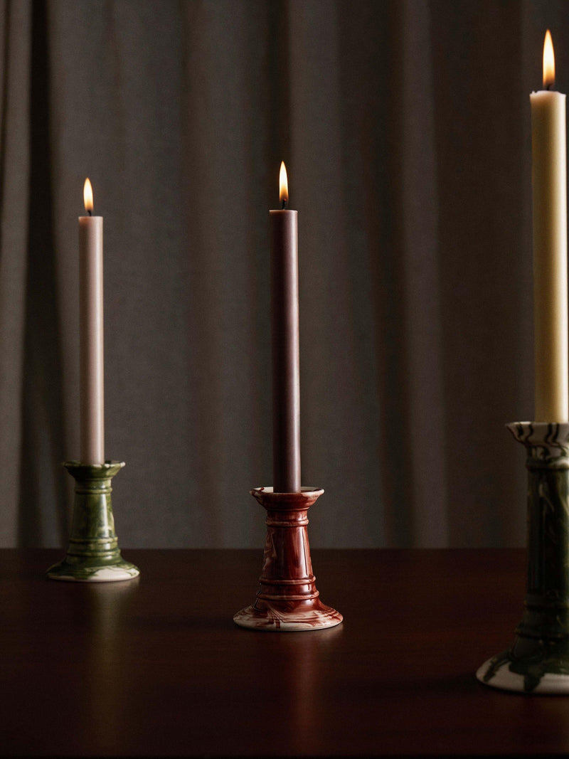 The Conran Shop earthenware candlestick burgundy (British brand)