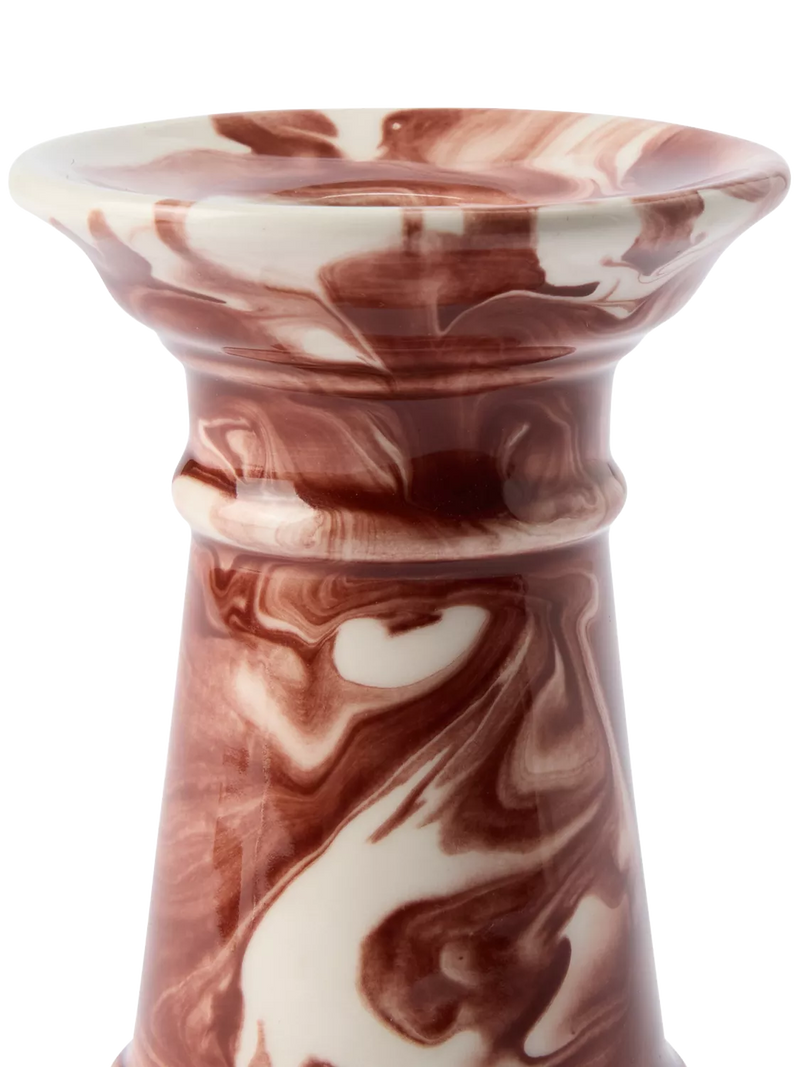 The Conran Shop earthenware candlestick burgundy (British brand)